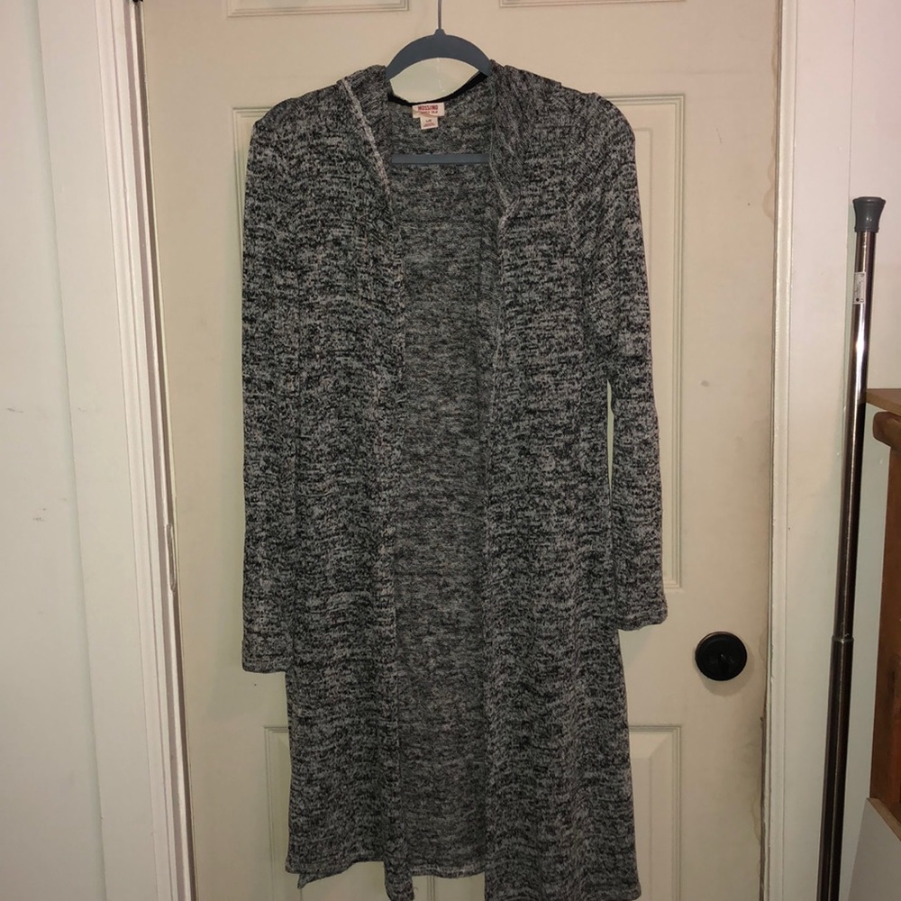 Long gray cardigan